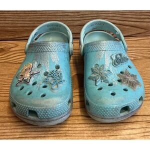 Crocs Disney Frozen Princess Elsa Blue Clogs Child Sz 9 Kids Girls